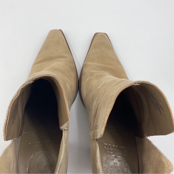 Vince Camuto Welland Tuscan Suede Point Toe Block Heel Ankle Bootie Tortilla 8.5 - Picture 11 of 16